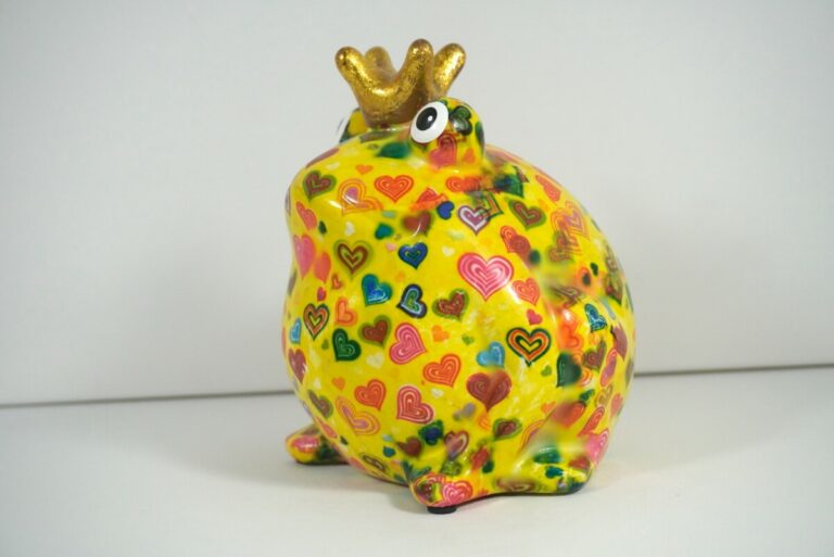 Pomme Pidou Spardose Money Bank Frosch Freddy Gelb Herz