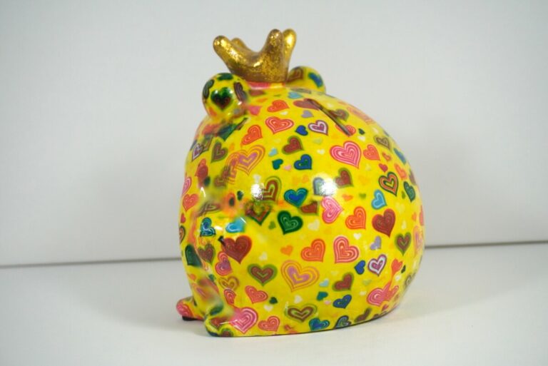 Pomme Pidou Spardose Money Bank Frosch Freddy Gelb Herz