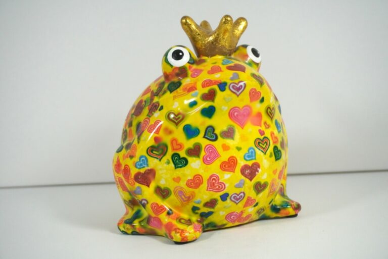 Pomme Pidou Spardose Money Bank Frosch Freddy Gelb Herz