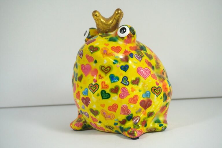 Pomme Pidou Spardose Money Bank Frosch Freddy Gelb Herz