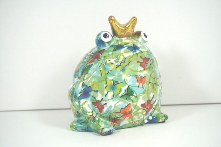 Pomme Pidou Spardose Money Bank Frosch Freddy Grün Schmetterlinge