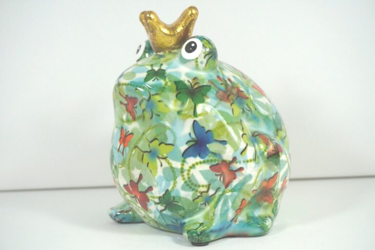 Pomme Pidou Spardose Money Bank Frosch Freddy Grün Schmetterlinge