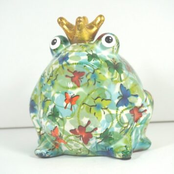 Pomme Pidou Spardose Money Bank Frosch Freddy Grün Schmetterlinge