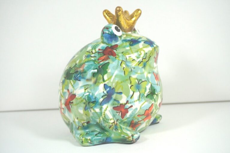 Pomme Pidou Spardose Money Bank Frosch Freddy Grün Schmetterlinge