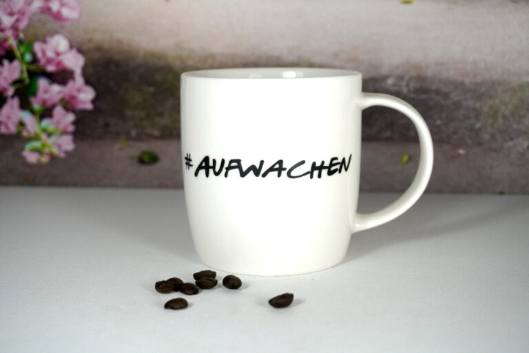 Wurm Henkelbecher Sprüche Tasse Aufwachen