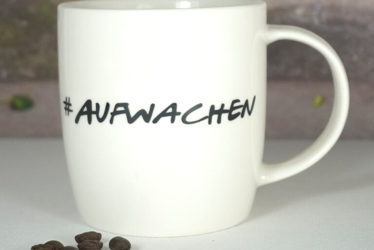 Wurm Henkelbecher Sprüche Tasse Aufwachen