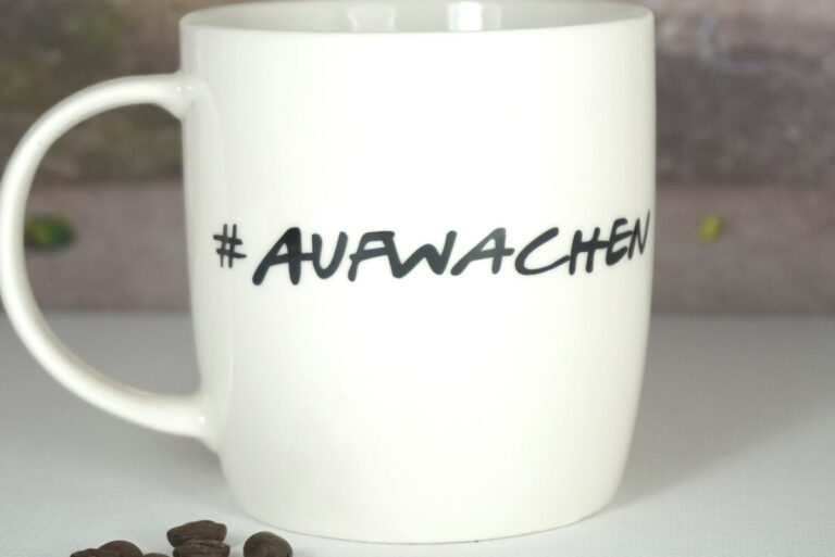 Wurm Henkelbecher Sprüche Tasse Aufwachen