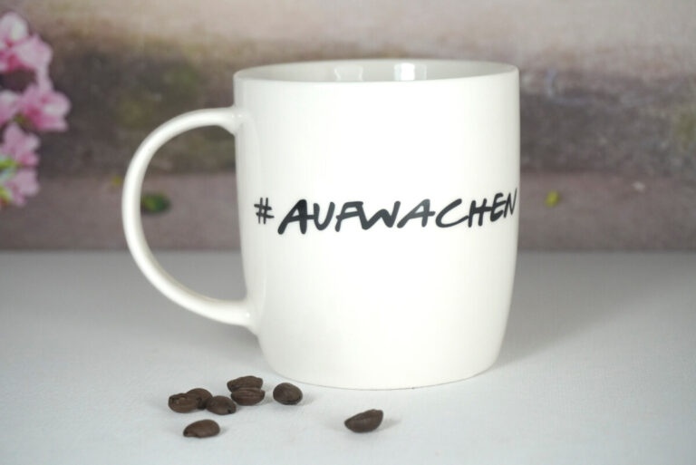 Wurm Henkelbecher Sprüche Tasse Aufwachen