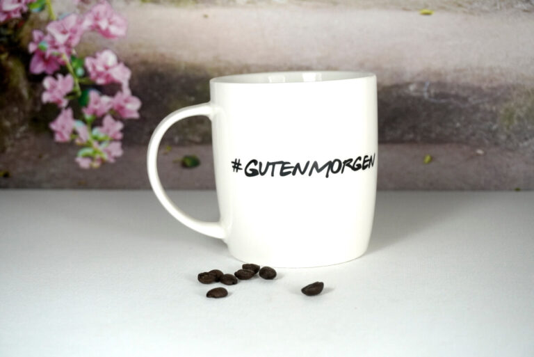 Wurm Henkelbecher Sprüche Tasse Guten Morgen