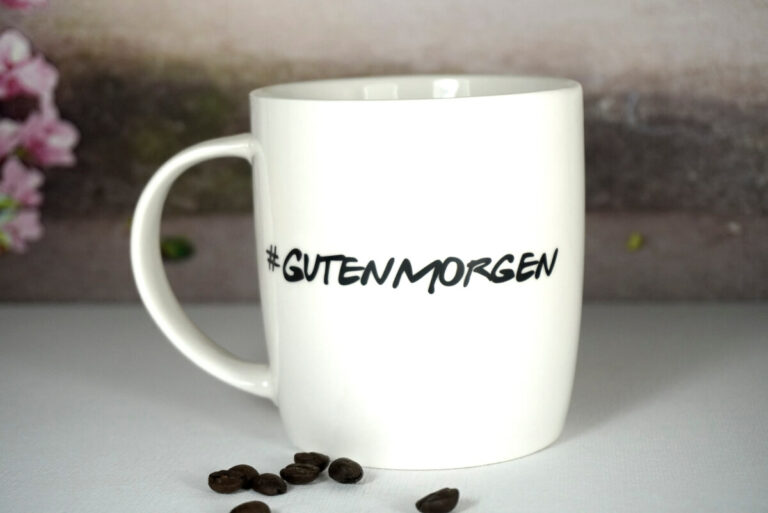 Wurm Henkelbecher Sprüche Tasse Guten Morgen