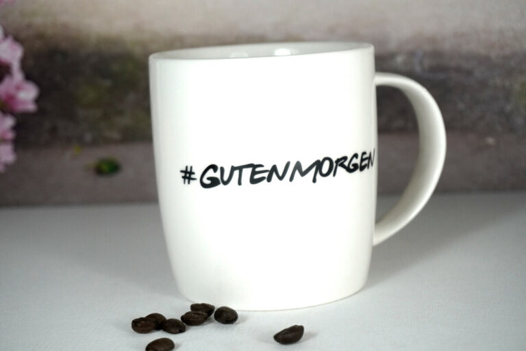 Wurm Henkelbecher Sprüche Tasse Guten Morgen