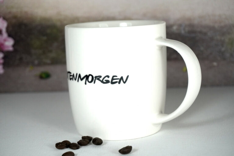 Wurm Henkelbecher Sprüche Tasse Guten Morgen