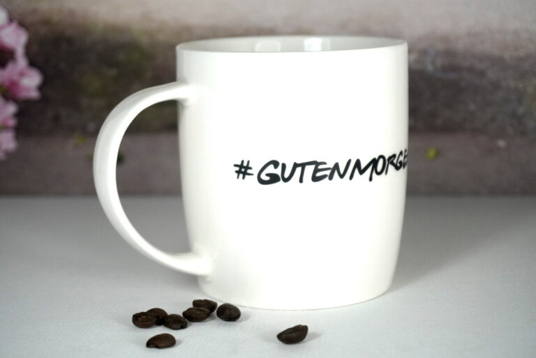 Wurm Henkelbecher Sprüche Tasse Guten Morgen