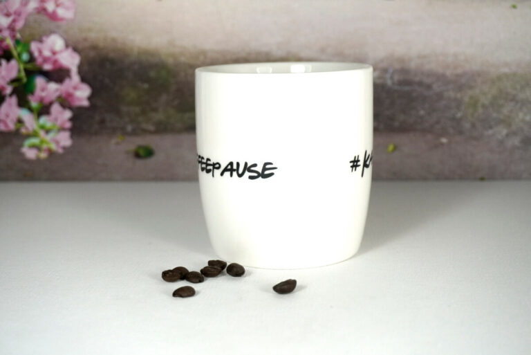 Wurm Henkelbecher Sprüche Tasse Kaffeepause