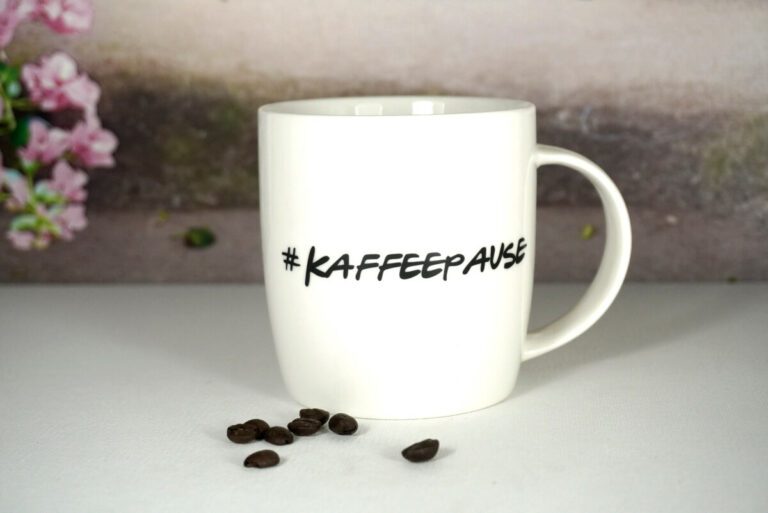 Wurm Henkelbecher Sprüche Tasse Kaffeepause