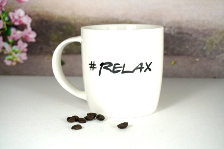 Wurm Henkelbecher Sprüche Tasse Relax