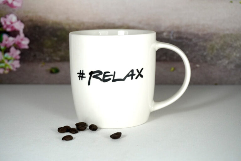 Wurm Henkelbecher Sprüche Tasse Relax