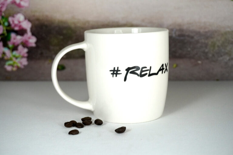 Wurm Henkelbecher Sprüche Tasse Relax