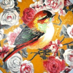 Voß Design Wandbild Acrylbild Vogel Handgemalt