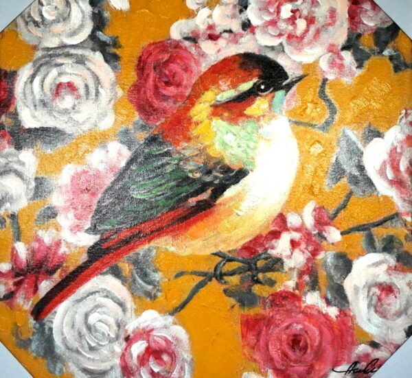 Voß Design Wandbild Acrylbild Vogel Handgemalt