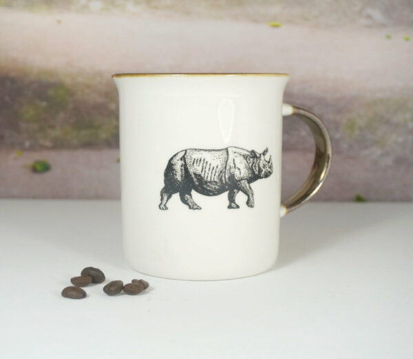 Werner Voß Henkelbecher Kaffeebecher Wild Cup Nashorn