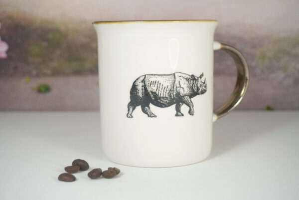 Werner Voß Henkelbecher Kaffeebecher Wild Cup Nashorn