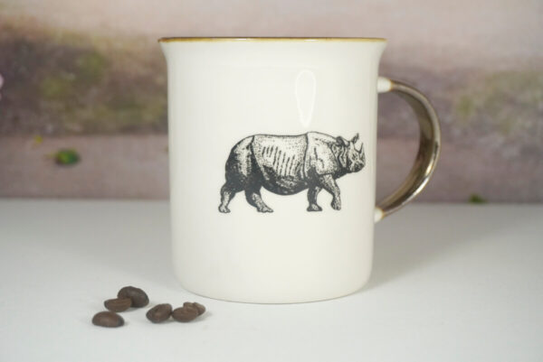 Werner Voß Henkelbecher Kaffeebecher Wild Cup Nashorn
