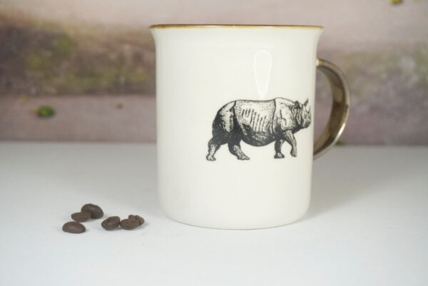 Werner Voß Henkelbecher Kaffeebecher Wild Cup Nashorn