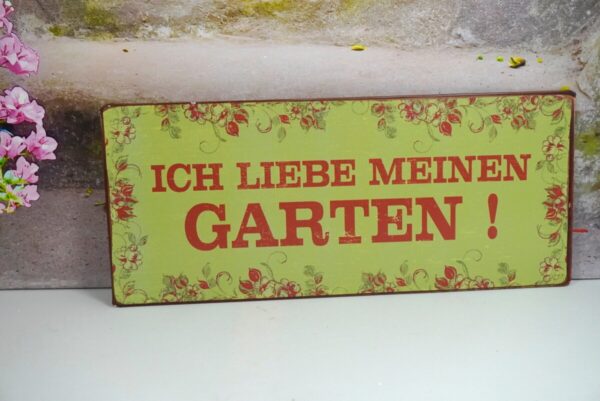 Deko Blechschild Wanddeko Ich Liebe Meinen Garten
