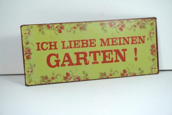 Deko Blechschild Wanddeko Ich Liebe Meinen Garten
