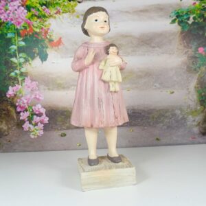 Dekofigur Clayre & Eef Mädchen Figur mit Puppe rosa