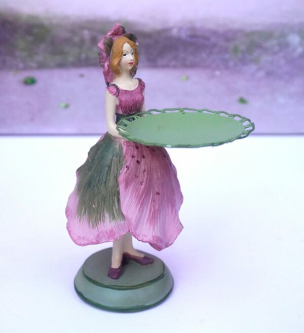 Dekofigur Teelichthalter Kerzenhalter Blumenmädchen Christrosenmädchen rosa