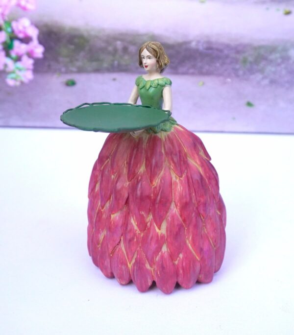 Dekofigur Teelichthalter Kerzenhalter Blumenmädchen Dhalienmädchen