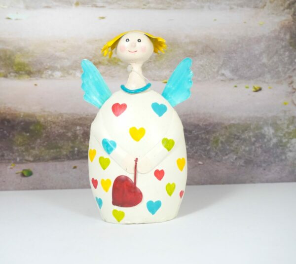 Pape Deko Figur Blechpuppe Schutzengel Lotta Bunte Herzchen