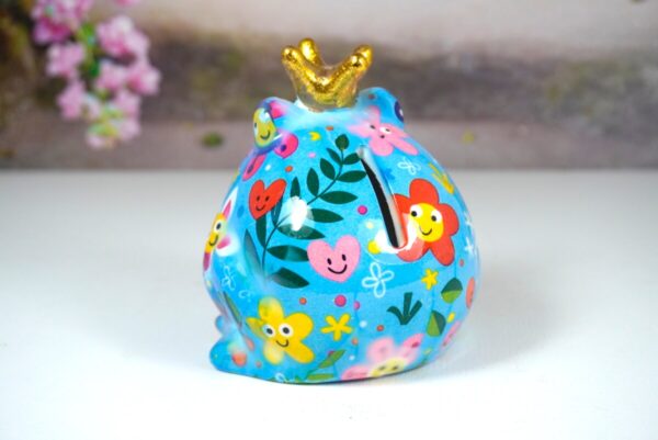 Pomme Pidou Spardose Money Bank Frosch Freddy Blue Sunny