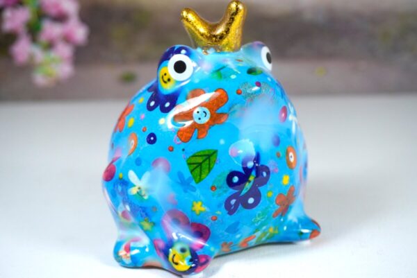 Pomme Pidou Spardose Money Bank Frosch Freddy Blue Sunny