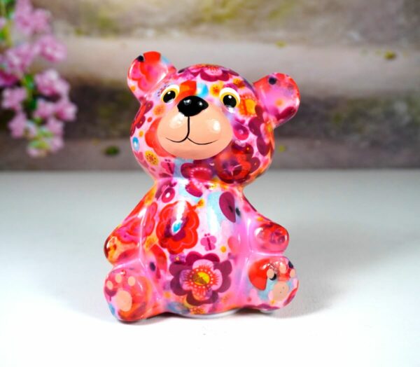 Pomme Pidou Spardose Petit Teddy Toto Pink Flower