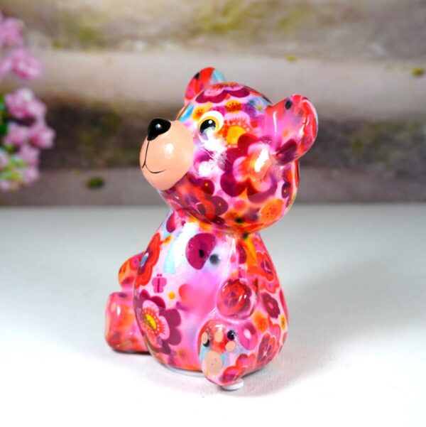 Pomme Pidou Spardose Petit Teddy Toto Pink Flower