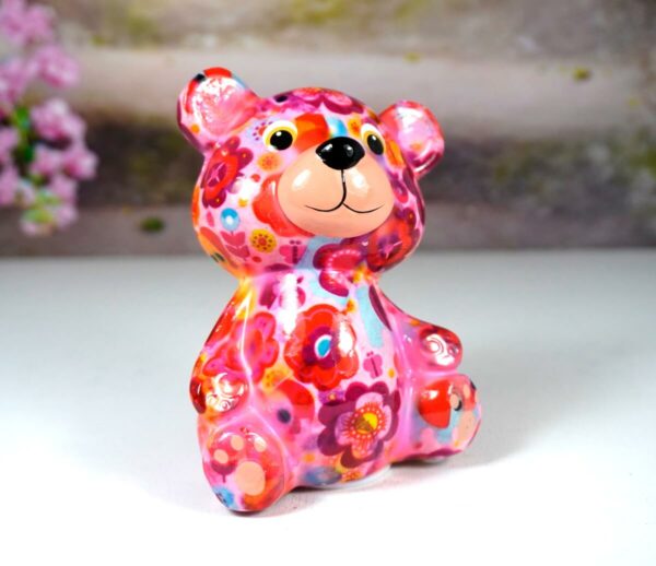 Pomme Pidou Spardose Petit Teddy Toto Pink Flower