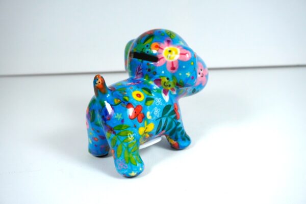 Pomme Pidou Spardose Petite Hund Doggy Blue Flower