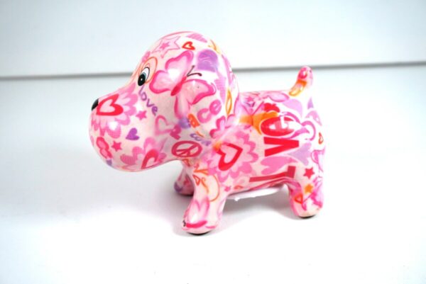 Pomme Pidou Spardose Petite Hund Doggy Pinky Peace