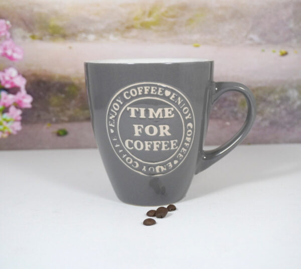 Wurm Henkelbecher Tasse Pott XL Time for Coffee Brown