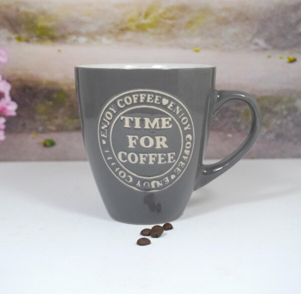 Wurm Henkelbecher Tasse Pott XL Time for Coffee Brown