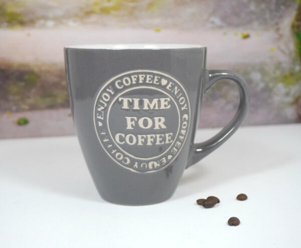 Wurm Henkelbecher Tasse Pott XL Time for Coffee Brown
