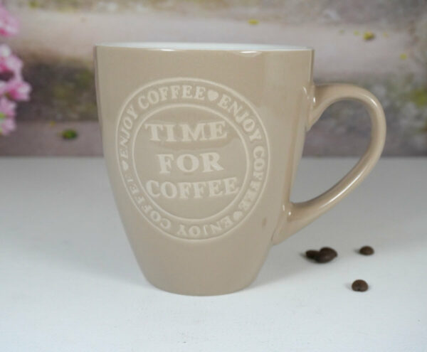 Wurm Henkelbecher Tasse Pott XL Time for Coffee Mocca