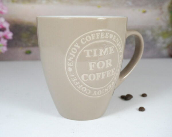 Wurm Henkelbecher Tasse Pott XL Time for Coffee Mocca