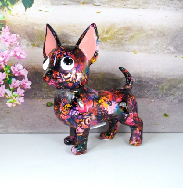 Pomme Pidou Spardose Money Bank Chihuahua Cruz Pink Graffiti Edition