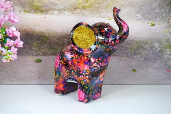 Pomme Pidou Spardose Money Bank Elefant Darcy Pink Graffiti Edition