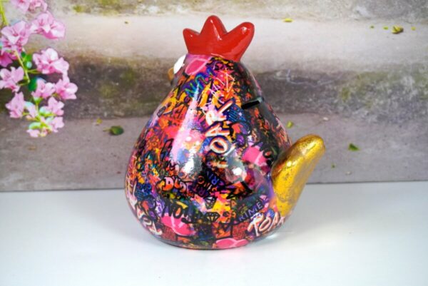 Pomme Pidou Spardose Money Bank Huhn Mathilda Pink Graffiti Edition