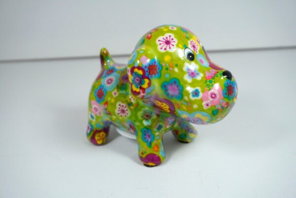 Pomme Pidou Spardose Petite Hund Doggy Green Flower